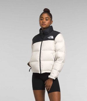 Doudoune The North Face 1996 Retro Nuptse Femme Blanche Noir | PARIS FRIJB