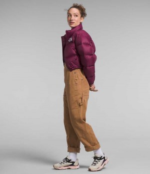 Doudoune The North Face Nuptse Corta Femme Rouge | PARIS KSLFA