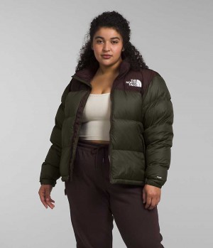 Doudoune The North Face Plus 1996 Retro Nuptse Femme Vert Marron | PARIS WLUOB