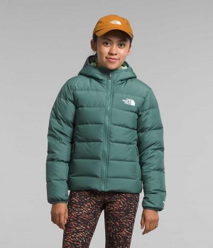 Doudoune The North Face Reversible North Encapuchonné Fille Vert | PARIS COUHX