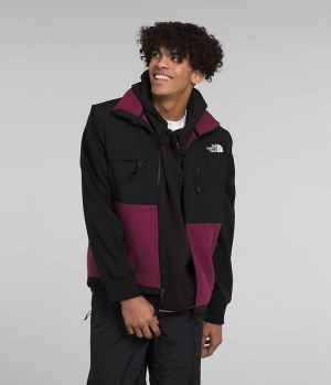 Gilet The North Face Denali Homme Fushia Noir | FRANCE OGWXL