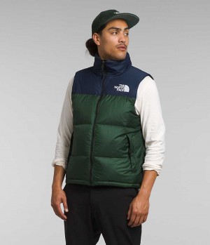 Gilet en Duvet The North Face 1996 Retro Nuptse Homme Vert Bleu Marine | FR AHCEJ