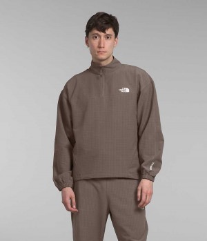 Pulls De Golf The North Face Tekware™ Grid ¼-Zip Homme Marron | FRANCE ZONPM