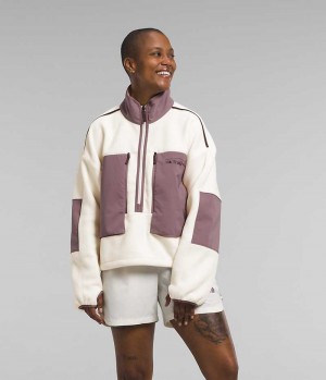 Pulls De Golf The North Face Trailwear Fantasy Ridge Flash ½-Zip Femme Blanche Fushia | FRANCE OTIQS