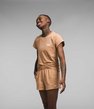 Short The North Face Half Dome Fleece Femme Beige | PARIS QKSAJ