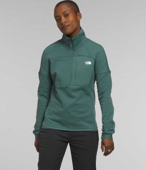 Sweatshirt The North Face Canyonlands High Altitude ½-Zip Femme Vert | FR KYGTC