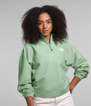 Sweatshirt The North Face Tekware™ Grid 1/4 Zip Femme Menthe | PARIS SVZLP