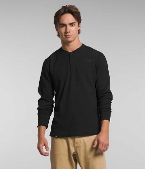 T-Shirt The North Face Canyon Fog Thermal Long Sleeve Henley Homme Noir | PARIS VIEUR