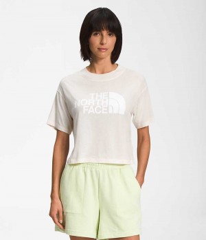 T-Shirt The North Face Corta Sleeve Half Dome Crop Femme Blanche | FRANCE AFBHP