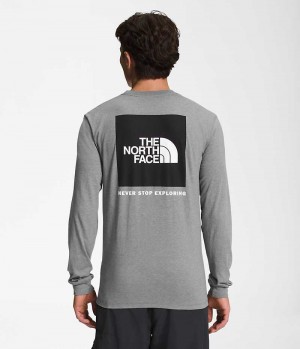 T-Shirt The North Face Long Sleeve Box NSE Homme Grise | FR LORWK