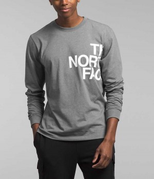 T-Shirt The North Face Long Sleeve Brand Proud Homme Grise | FR NKFXE