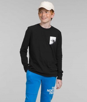 T-Shirt The North Face Long Sleeve Graphique Garcon Noir | PARIS YRBFS