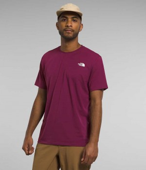 T-Shirt The North Face Wander Corta Sleeve Homme Fushia | FRANCE EQWZN