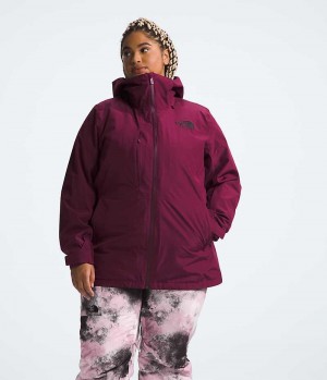 Vestes Isolées The North Face Plus ThermoBall™ Eco Snow Triclimate® Femme Rouge | PARIS EMDBF