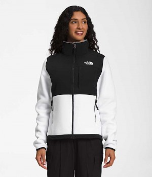 Vestes Polaires The North Face Denali Femme Blanche Noir | FR FKNVZ