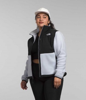 Vestes Polaires The North Face Plus Denali Femme Noir Blanche | FRANCE CAJVP