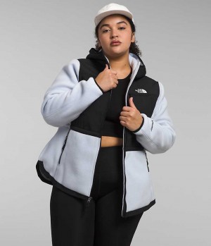 Vestes Polaires The North Face Plus Denali Hoodie Femme Noir Blanche | PARIS TUGMN