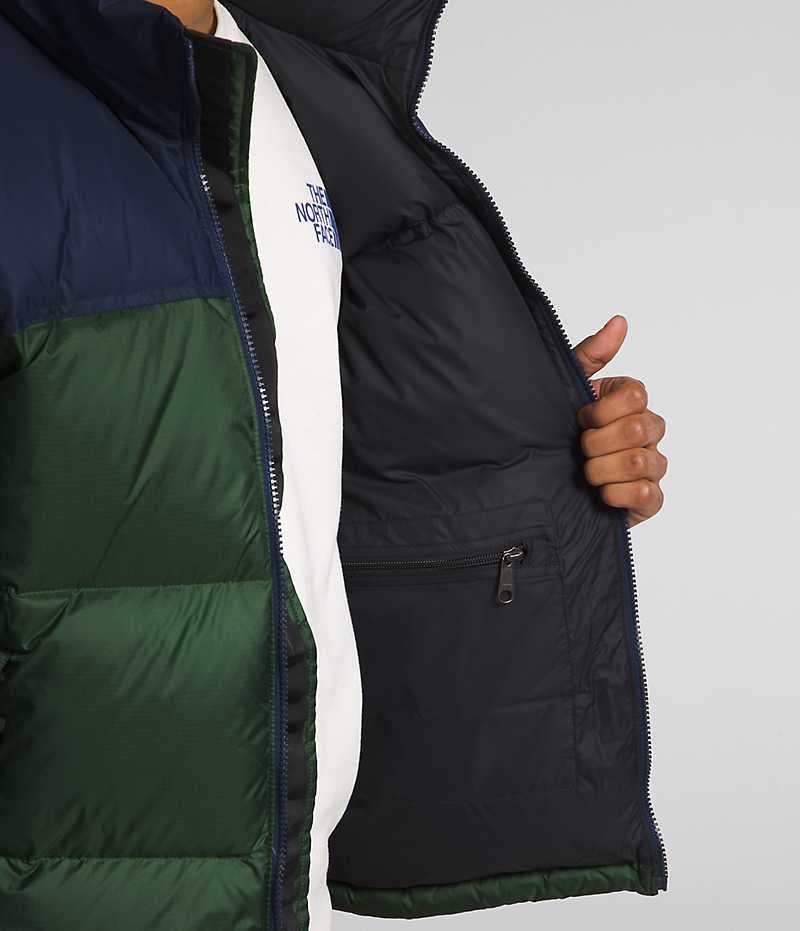 Doudoune The North Face 1996 Retro Nuptse Homme Vert Bleu Marine | FRANCE FCEJT