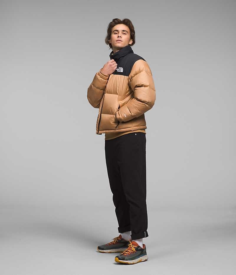 Doudoune The North Face 1996 Retro Nuptse Homme Beige Noir | FRANCE JFICW