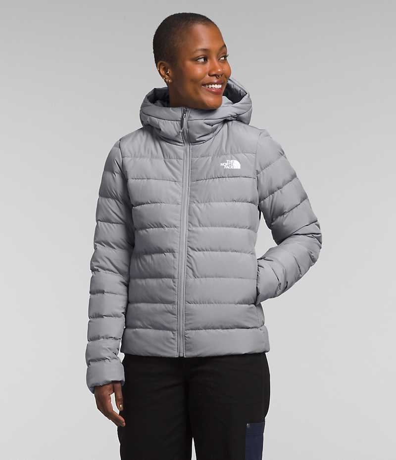 Doudoune The North Face Aconcagua 3 Hoodie Femme Grise | PARIS AWYSI