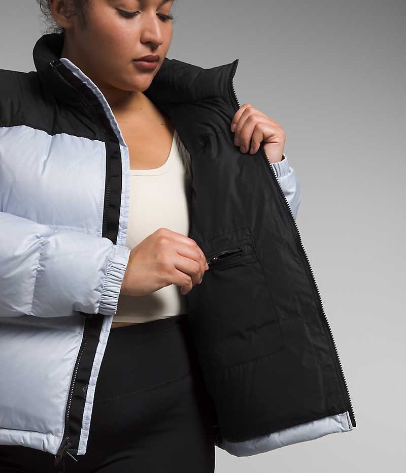 Doudoune The North Face Plus 1996 Retro Nuptse Femme Bleu Clair Noir | FR OUKPM