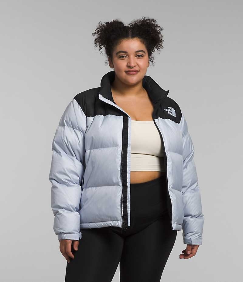 Doudoune The North Face Plus 1996 Retro Nuptse Femme Bleu Clair Noir | FR OUKPM