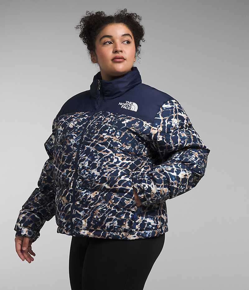 Doudoune The North Face Plus 1996 Retro Nuptse Femme Bleu Marine | FRANCE WFYBH