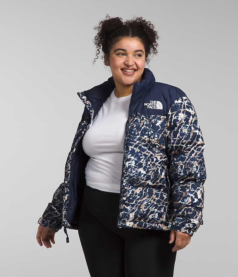 Doudoune The North Face Plus 1996 Retro Nuptse Femme Bleu Marine | FRANCE WFYBH