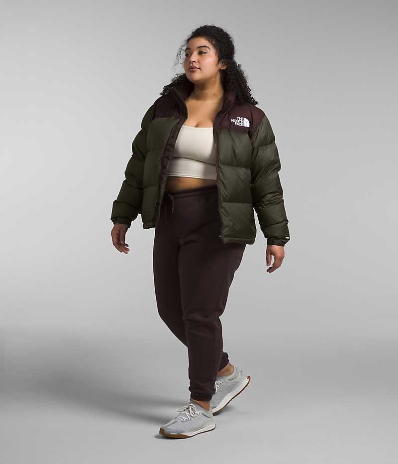 Doudoune The North Face Plus 1996 Retro Nuptse Femme Vert Marron | PARIS WLUOB