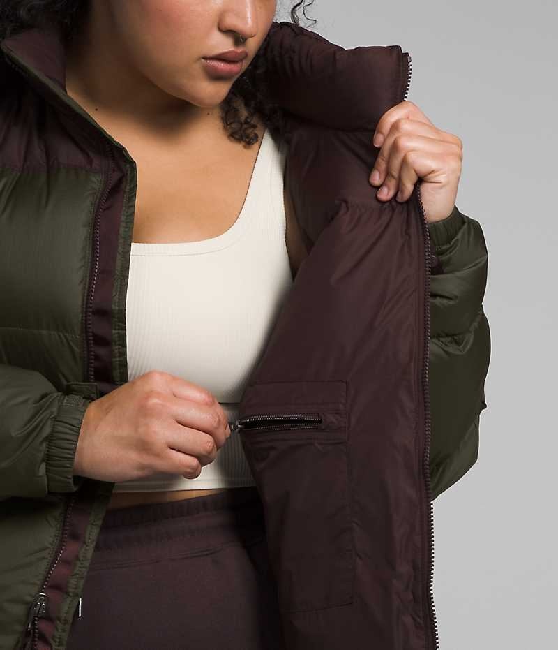 Doudoune The North Face Plus 1996 Retro Nuptse Femme Vert Marron | PARIS WLUOB