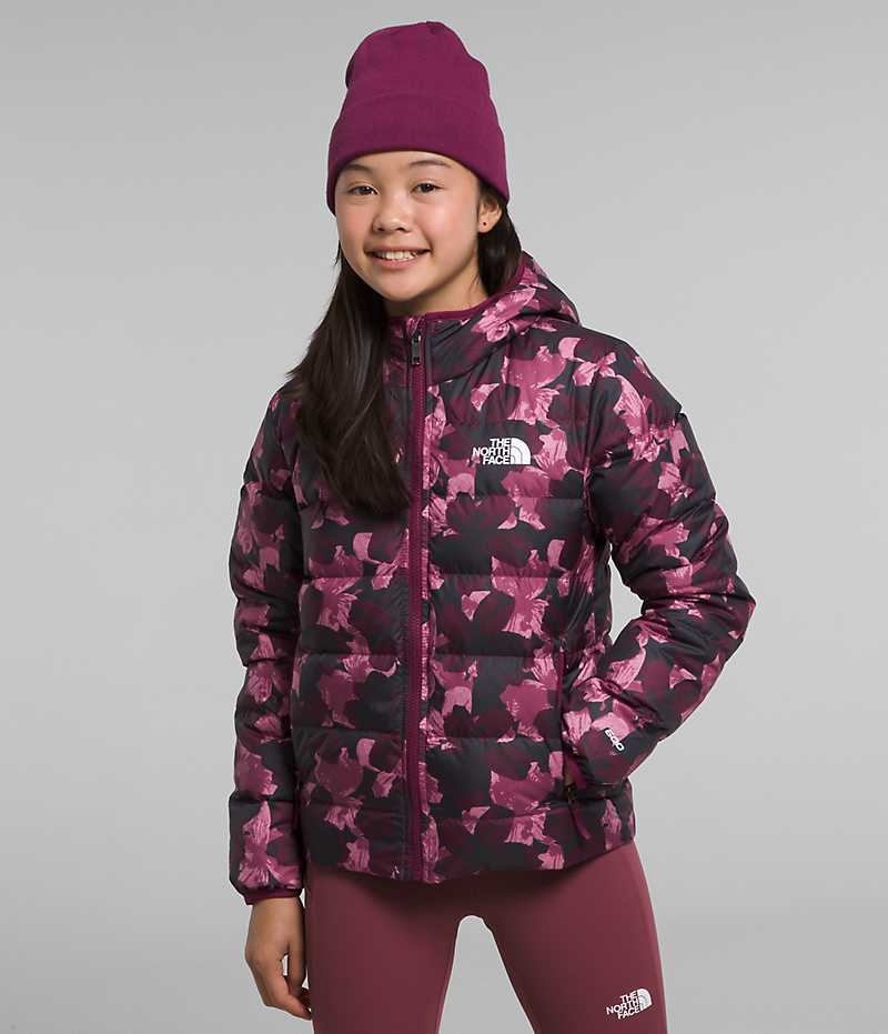 Doudoune The North Face Reversible North Encapuchonné Fille Fushia | FRANCE QUYKX