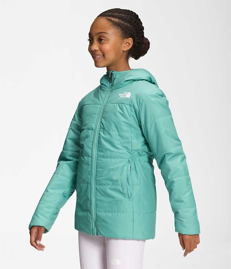 Parka The North Face Reversible Mossbud Fille Turquoise | PARIS EOKSL