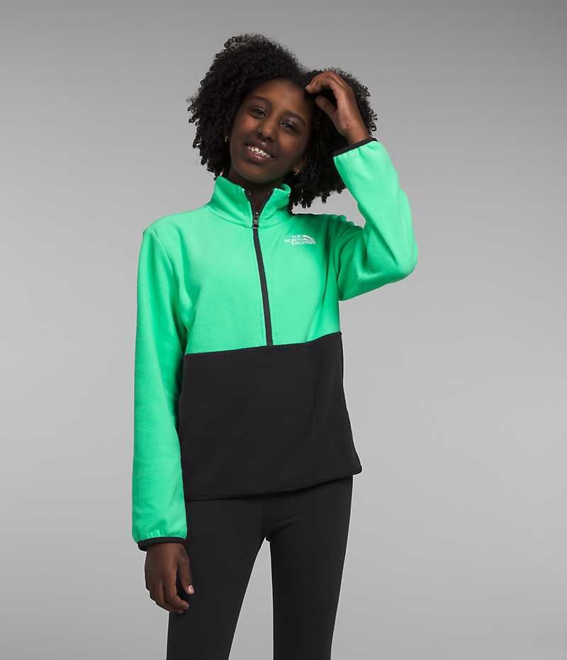 Pulls De Golf The North Face Glacier ¼-Zip Fille Vert | FR TCXFB