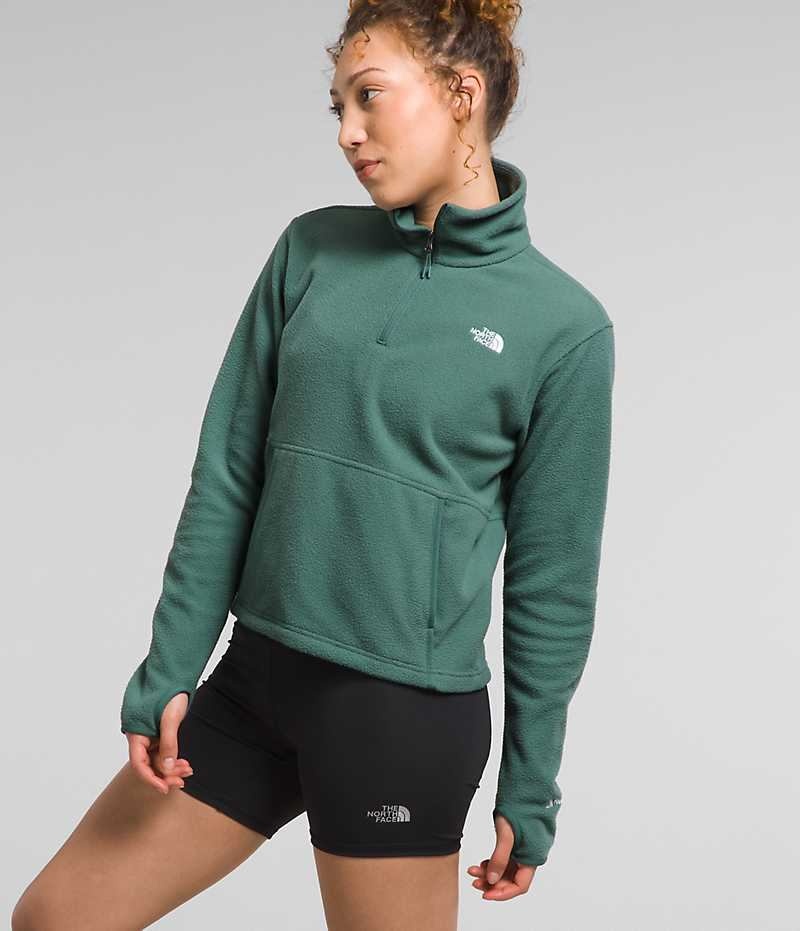 Sweatshirt The North Face Alpine Polartec® 100 ¼-Zip Cowl Femme Vert | PARIS RLZFV