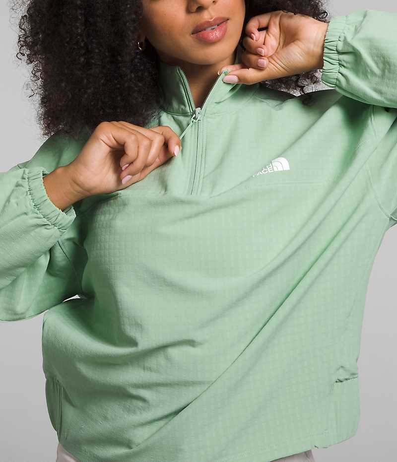 Sweatshirt The North Face Tekware™ Grid 1/4 Zip Femme Menthe | PARIS SVZLP