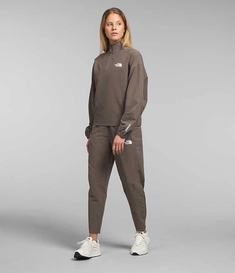 Sweatshirt The North Face Tekware™ Grid 1/4 Zip Femme Marron | FR YBQHD