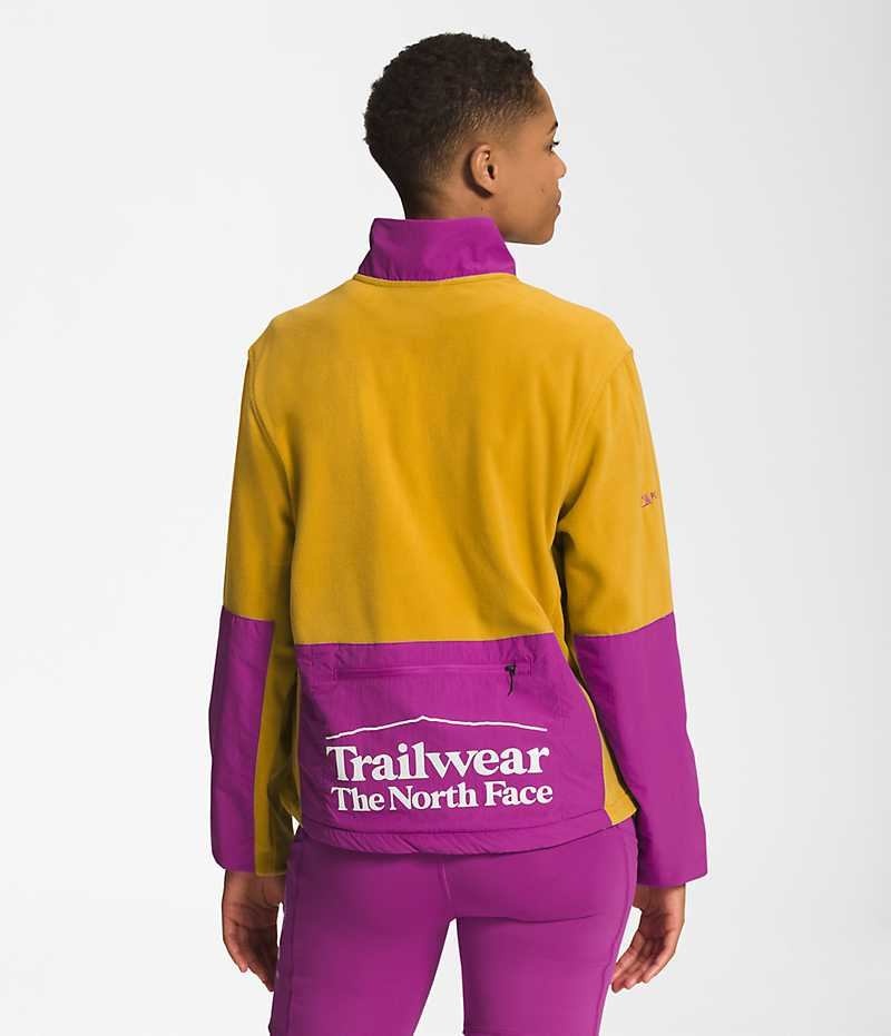 Sweatshirt The North Face Trailwear Fantasy Ridge ½-Zip Femme Jaune Violette | FRANCE UBKLO