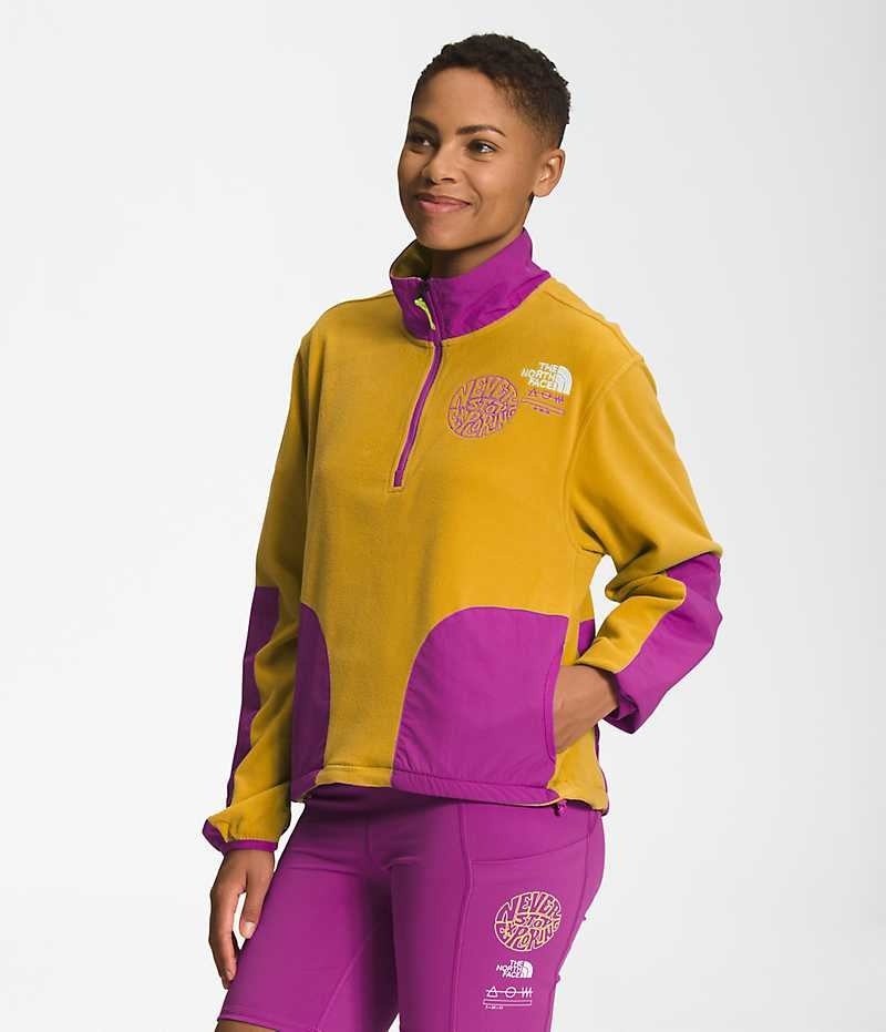 Sweatshirt The North Face Trailwear Fantasy Ridge ½-Zip Femme Jaune Violette | FRANCE UBKLO