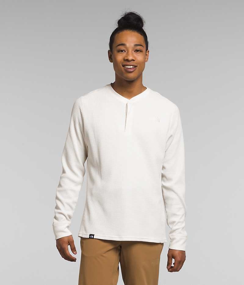 T-Shirt The North Face Canyon Fog Thermal Long Sleeve Henley Homme Blanche | FRANCE WKPSM