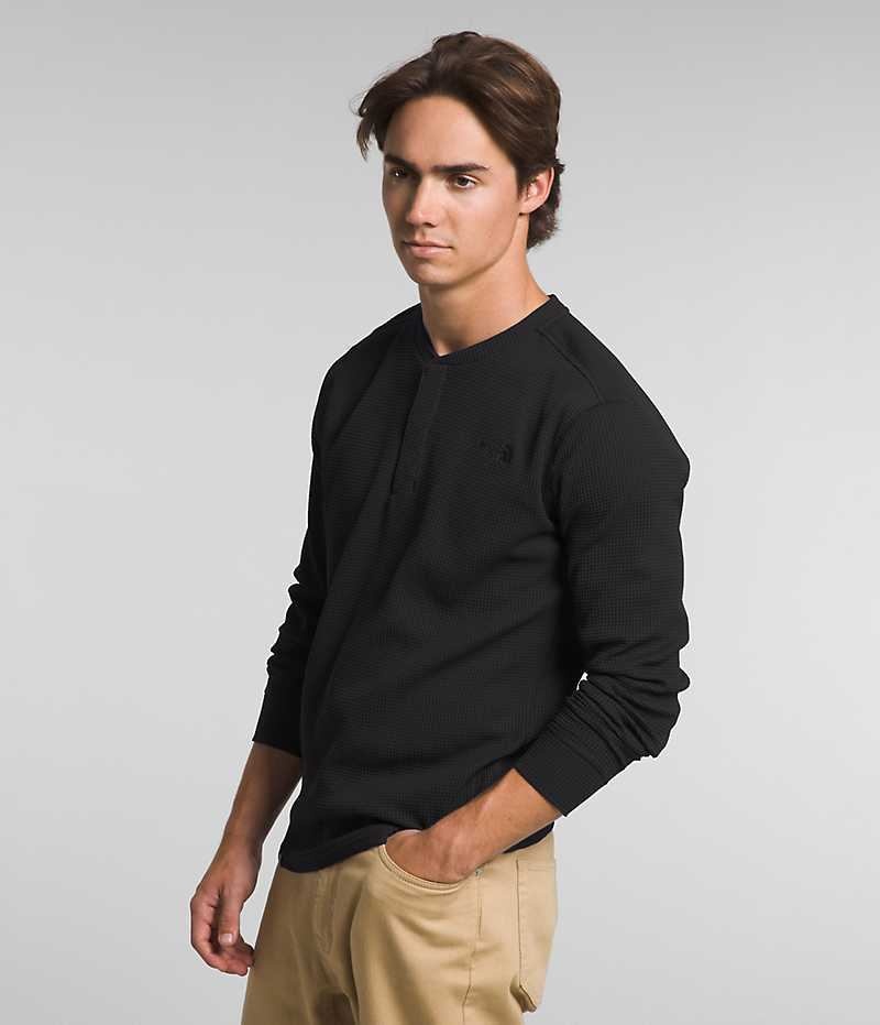 T-Shirt The North Face Canyon Fog Thermal Long Sleeve Henley Homme Noir | PARIS VIEUR