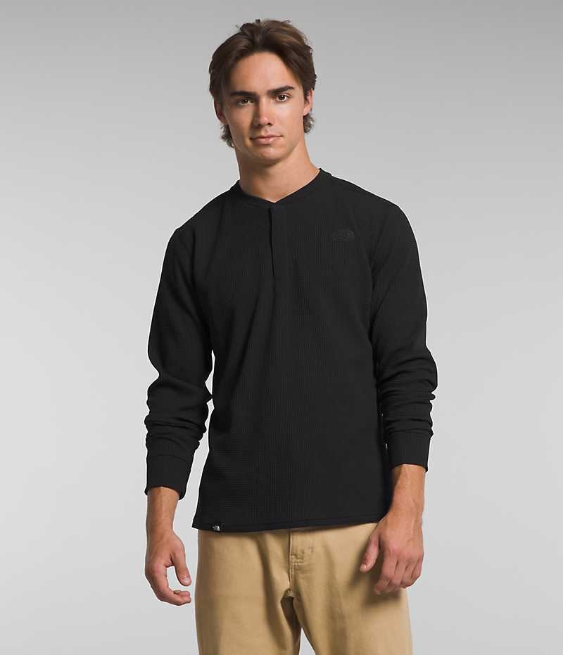 T-Shirt The North Face Canyon Fog Thermal Long Sleeve Henley Homme Noir | PARIS VIEUR