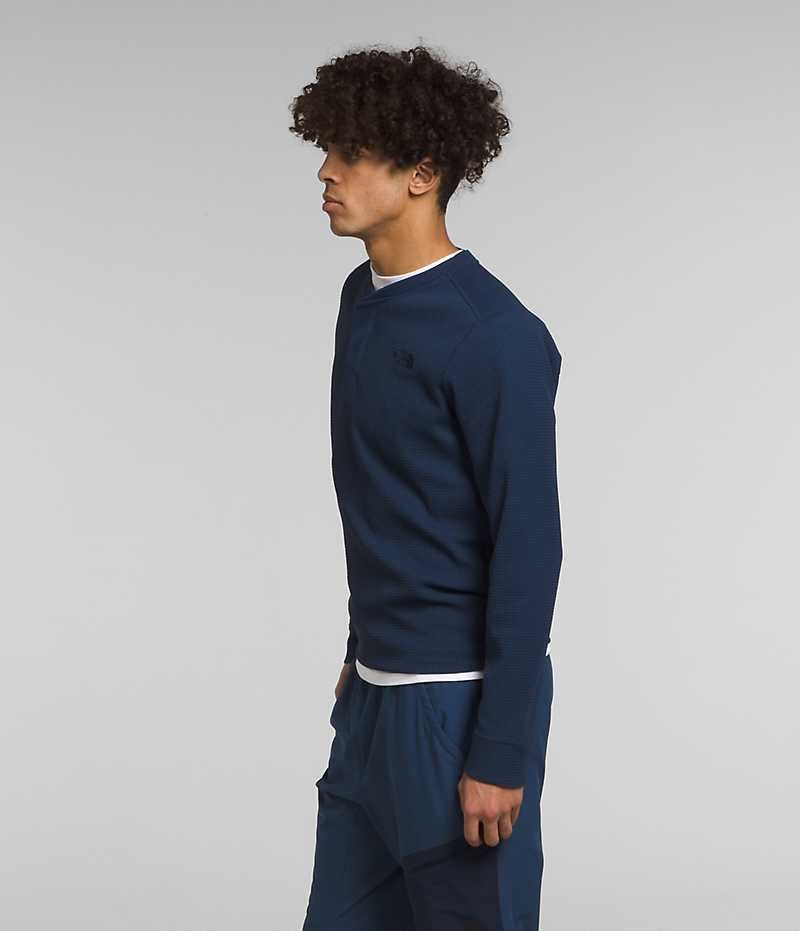 T-Shirt The North Face Canyon Fog Thermal Long Sleeve Henley Homme Bleu Marine | PARIS OUECV