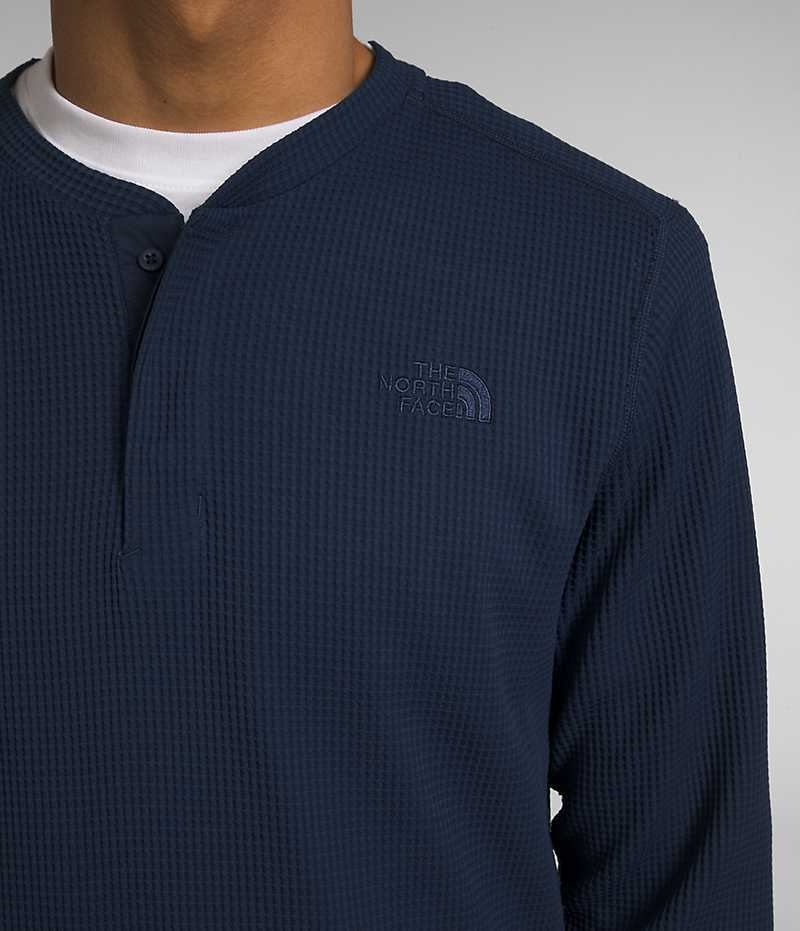 T-Shirt The North Face Canyon Fog Thermal Long Sleeve Henley Homme Bleu Marine | PARIS OUECV