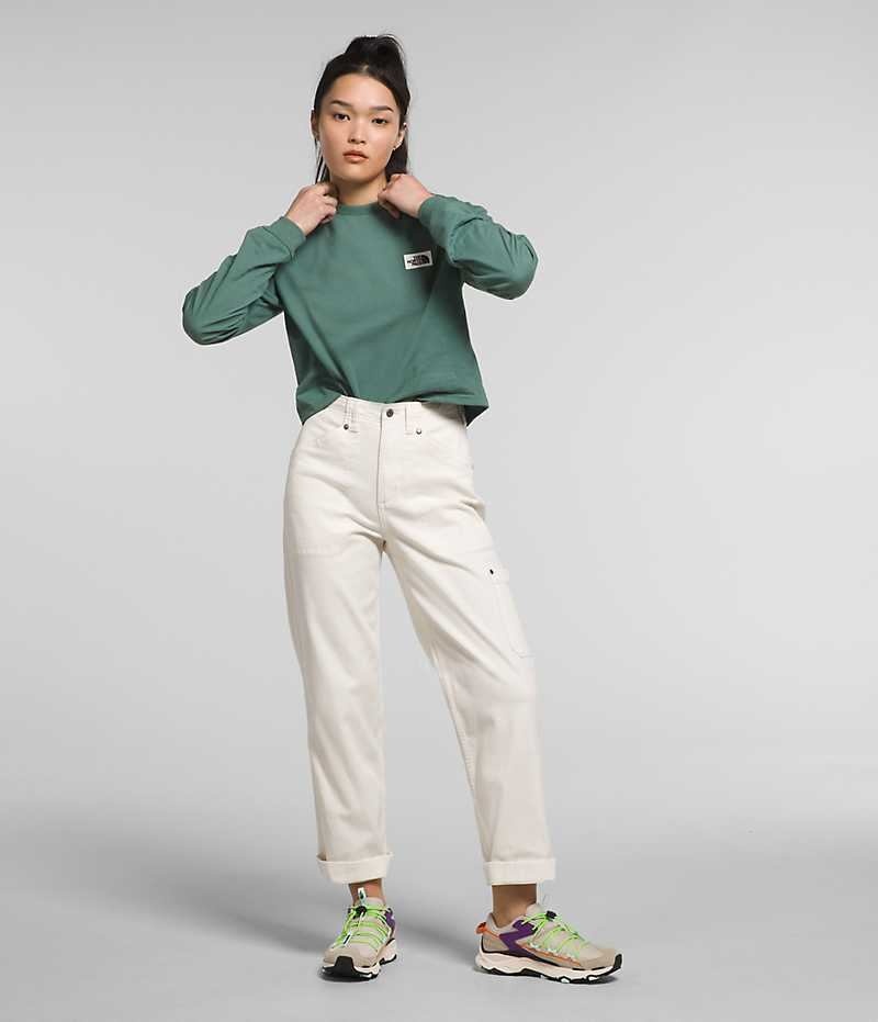 T-Shirt The North Face Long Sleeve Heritage Patch Femme Vert | PARIS KGAHB