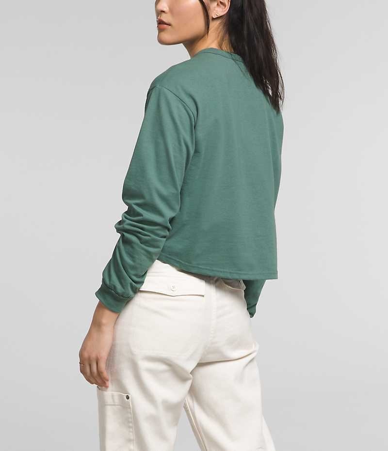 T-Shirt The North Face Long Sleeve Heritage Patch Femme Vert | PARIS KGAHB