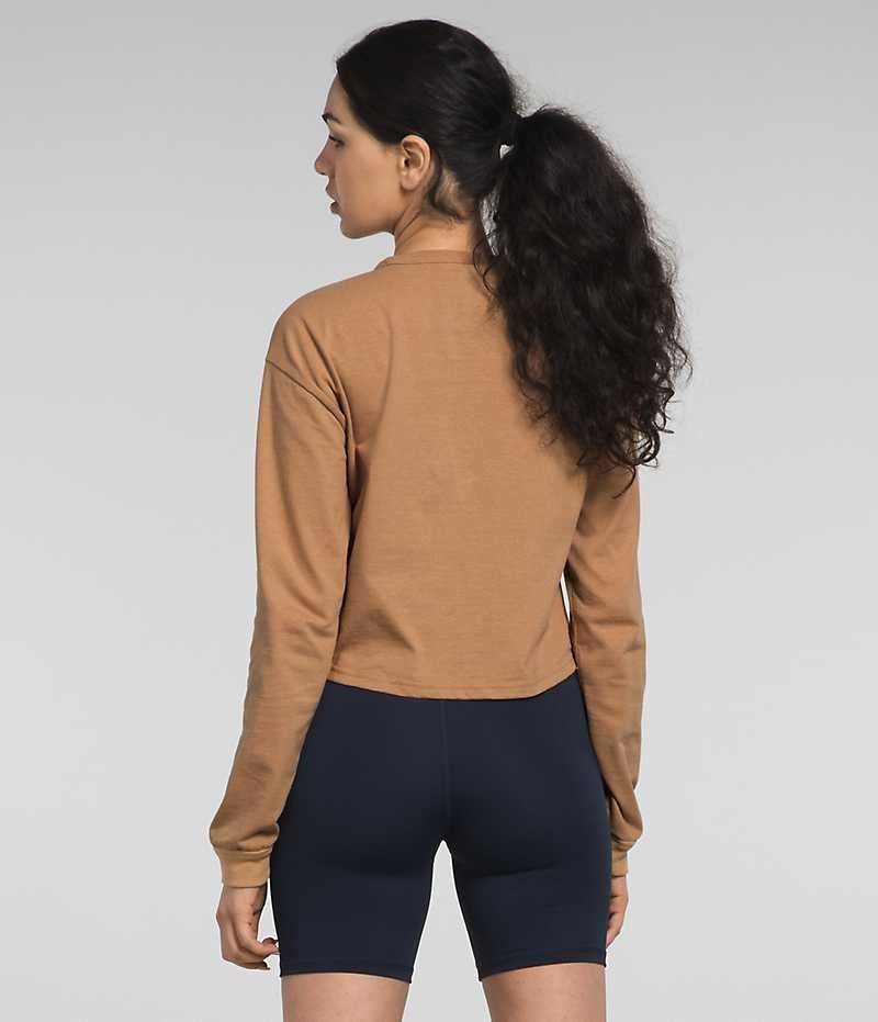 T-Shirt The North Face Long Sleeve Heritage Patch Femme Marron | FR VZGAW