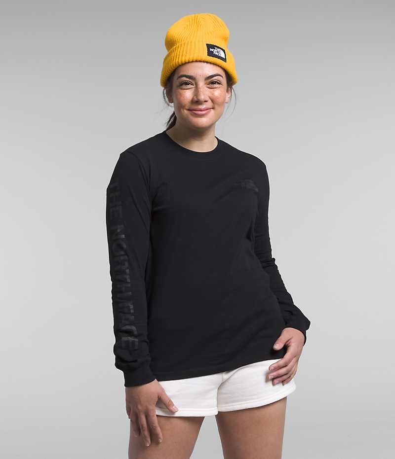 T-Shirt The North Face Long Sleeve Sleeve Hit Graphique Femme Noir | PARIS UIKFQ