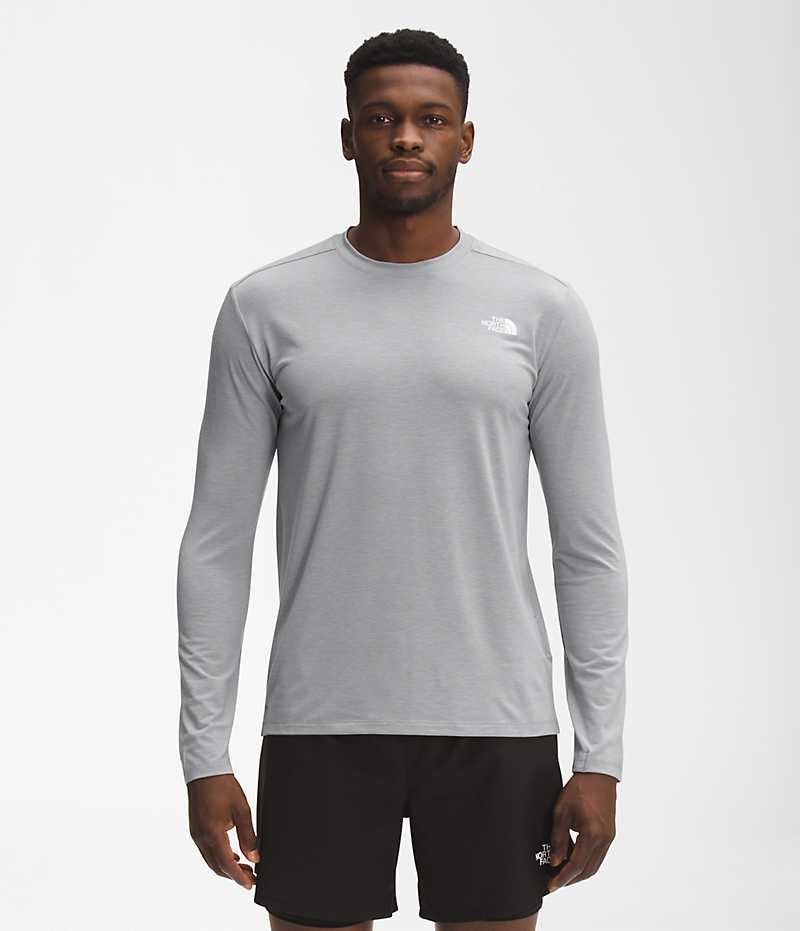 T-Shirt The North Face Wander Long Sleeve Homme Grise | FR TUBFC