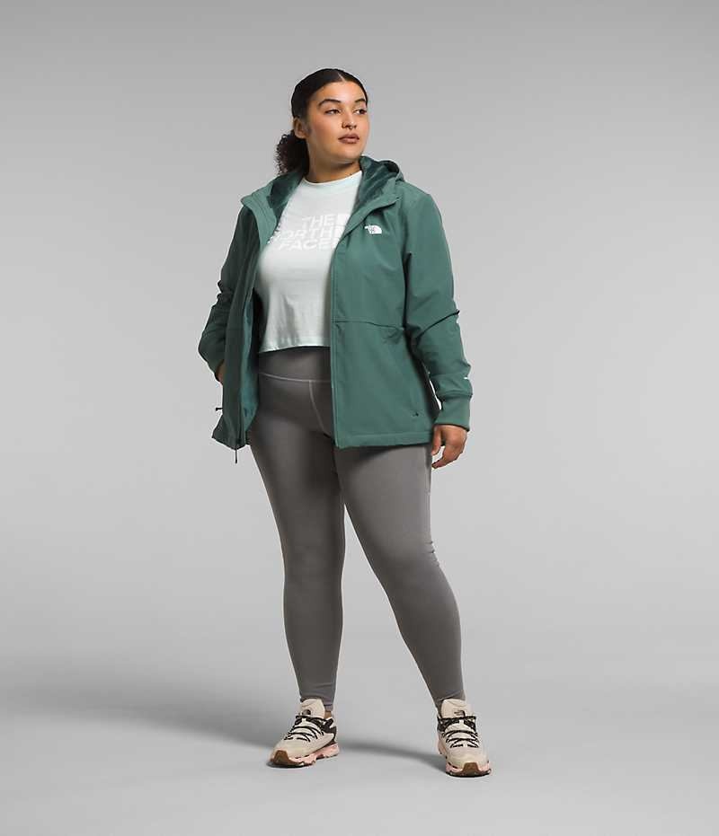 Veste Softshell The North Face Plus Shelbe Raschel Hoodie Femme Vert | PARIS LVGEB