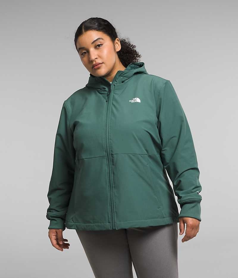 Veste Softshell The North Face Plus Shelbe Raschel Hoodie Femme Vert | PARIS LVGEB